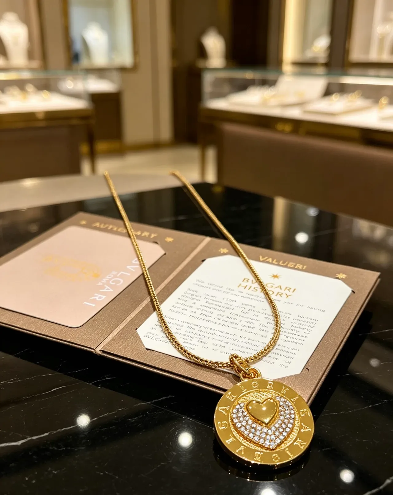 Bvlgari Gold White Pavé-Set Necklace 6