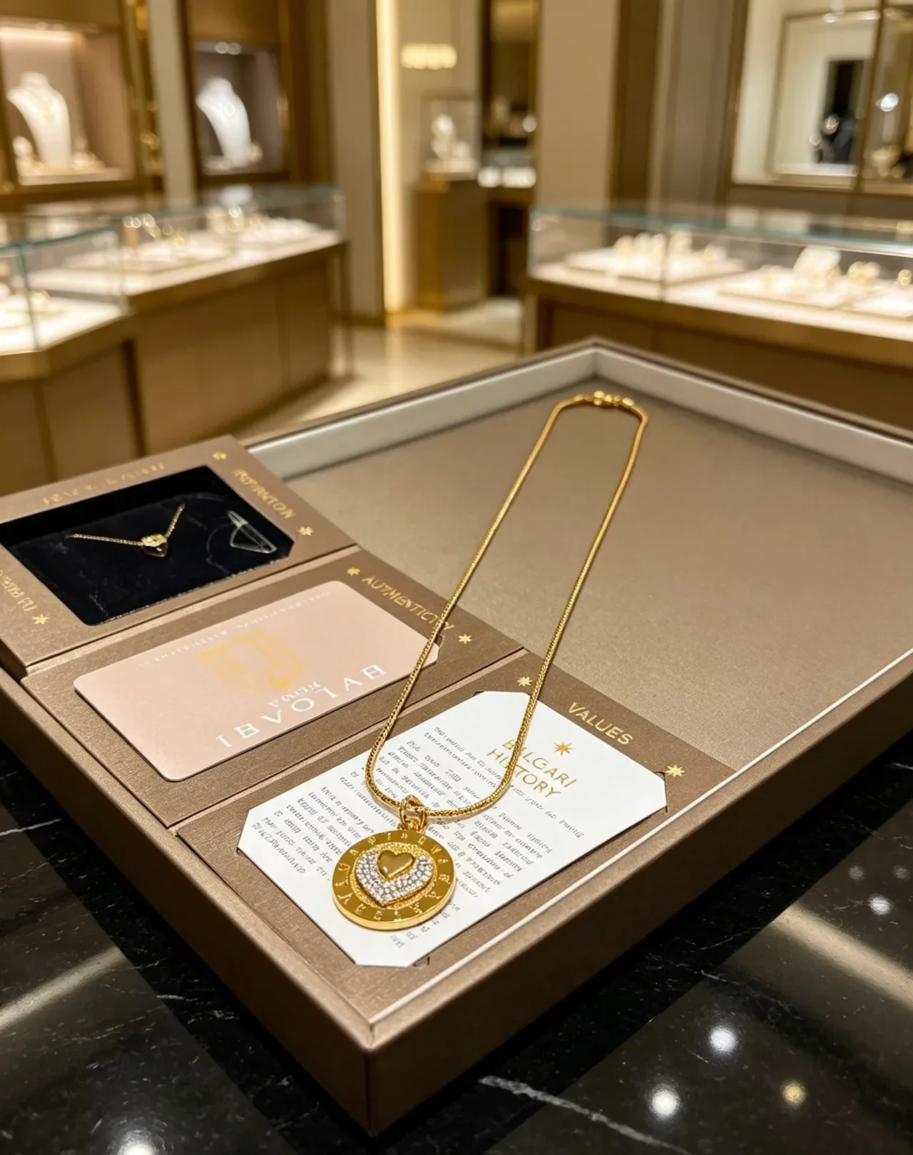 Bvlgari Gold White Pavé-Set Necklace 7