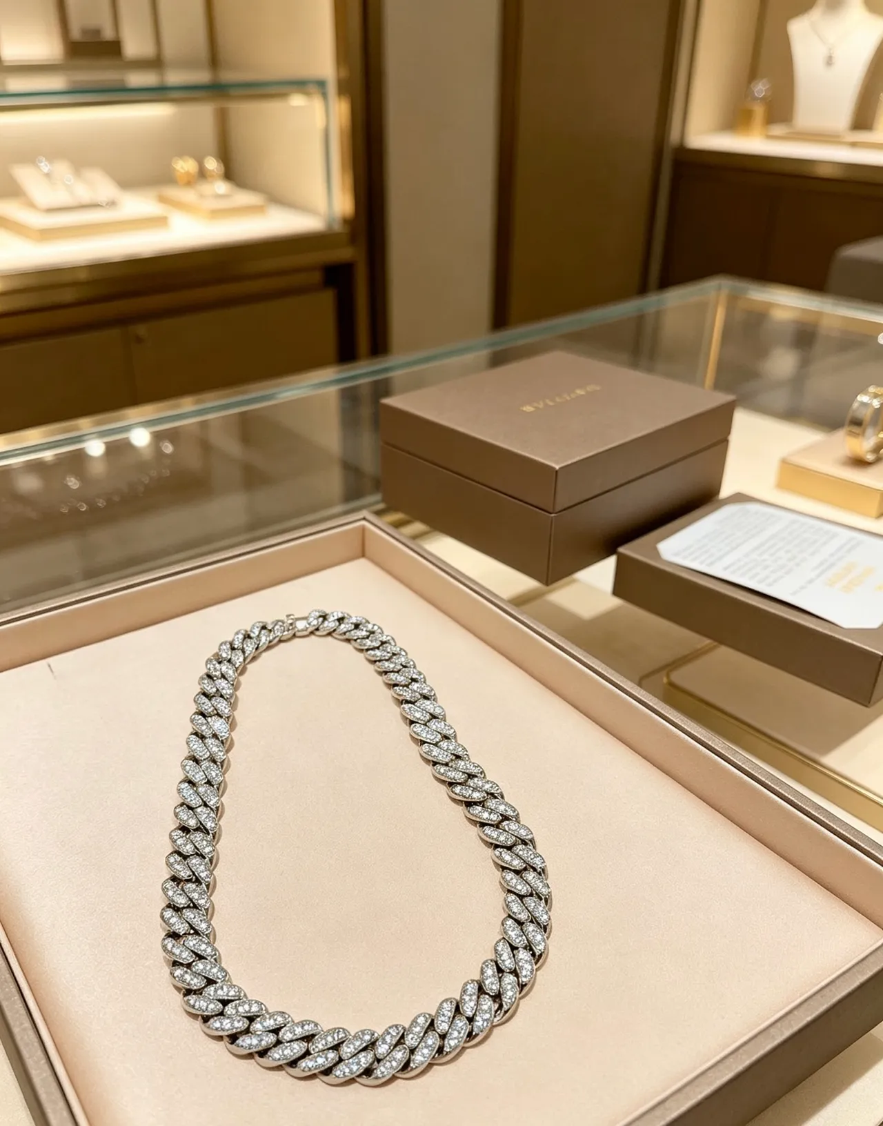 Bvlgari Pavé Curb Link Collier de Diamant 2