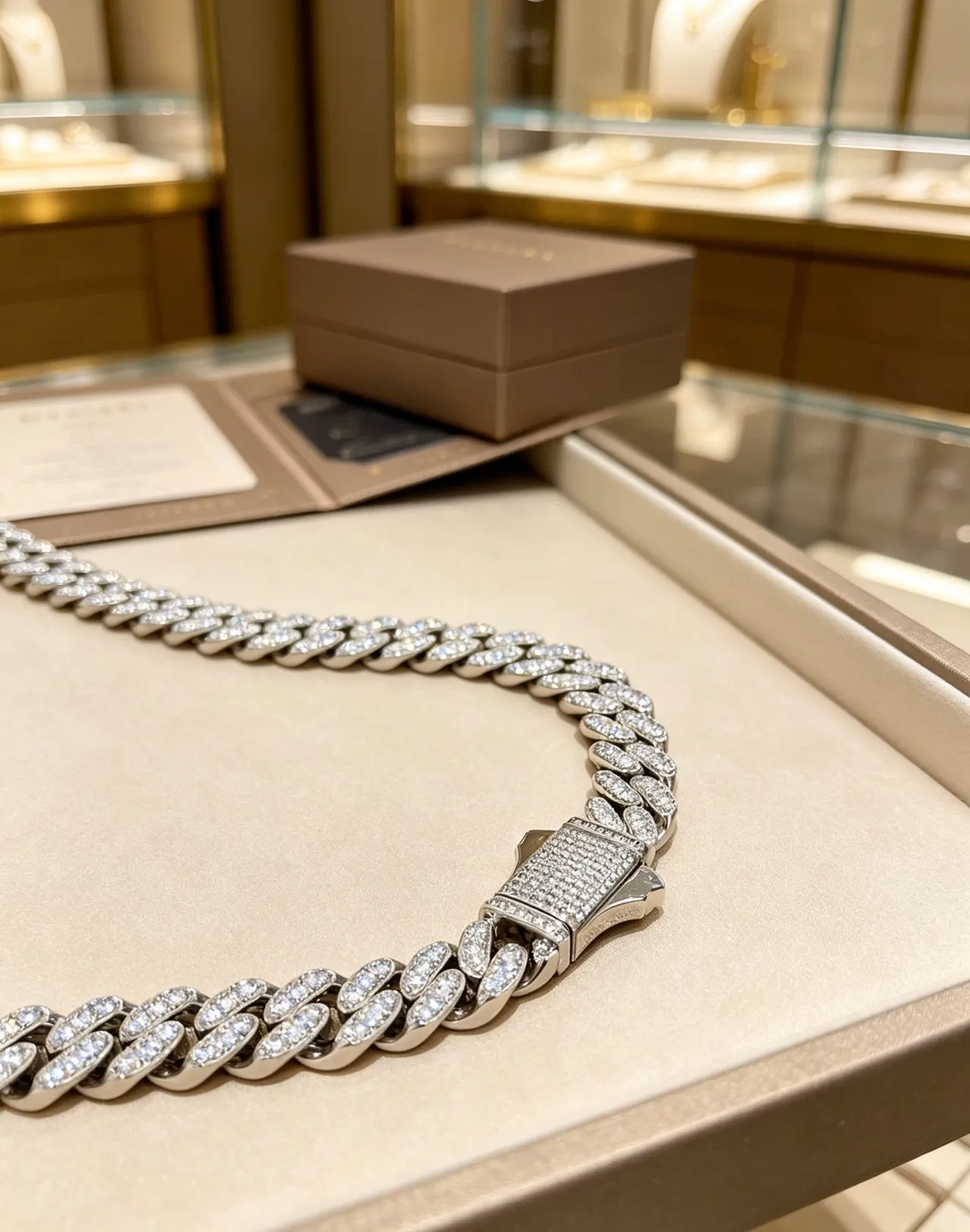 Bvlgari Pavé Curb Link Collier de Diamant 8