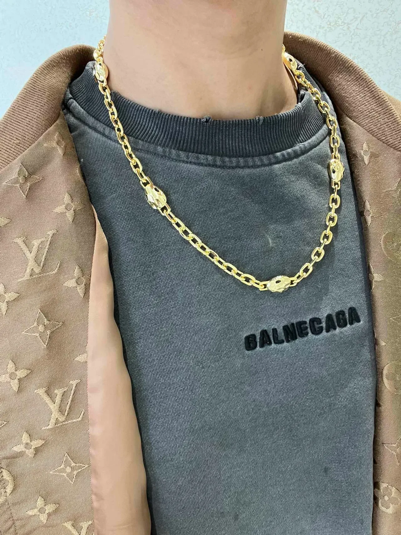 Bvlgari Serpenti Gold Serpent-Head Link Necklace 2