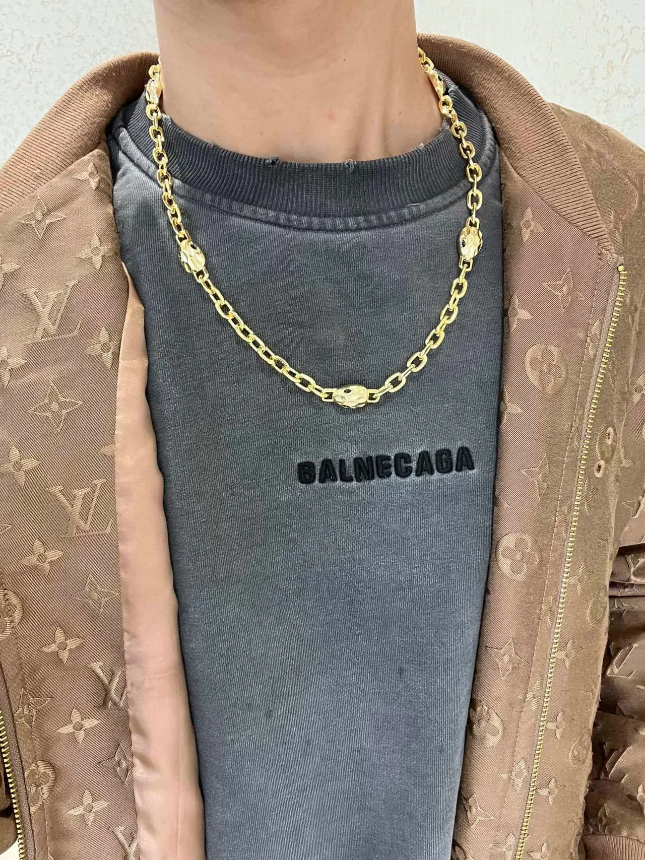 Bvlgari Serpenti Gold Serpent-Head Link Necklace 5