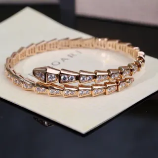 Bvlgari Serpenti Pavé Rose Gold Coiled Snake Bracelet