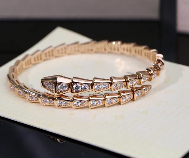 Bvlgari Serpenti गुलाबी सोना Pavé सर्पाकार चूड़ियाँ 9