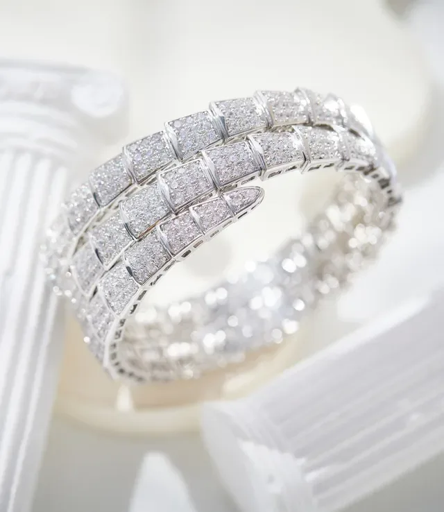 Bvlgari Serpenti Pavé-Set Coiled Snake Bracelet 2