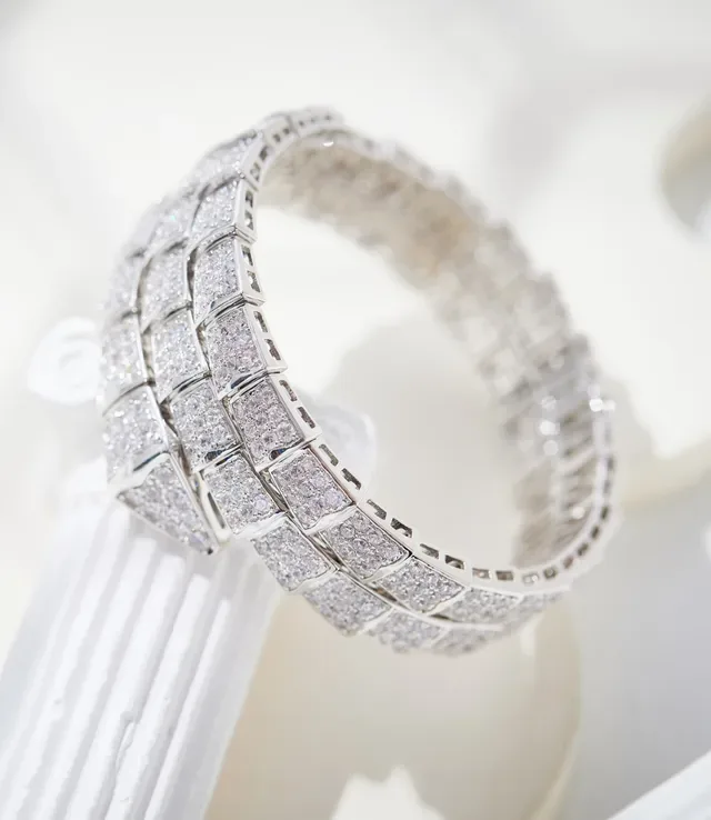 Bvlgari Serpenti Pavé-Set Coiled Snake Bracelet 3