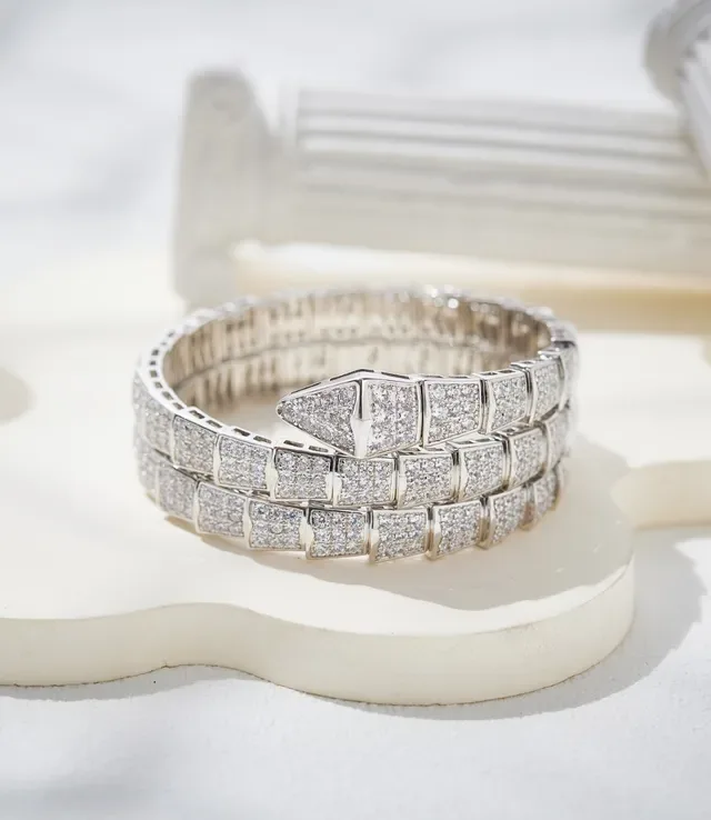 Bvlgari Serpenti Pavé-Set Coiled Snake Bracelet 5