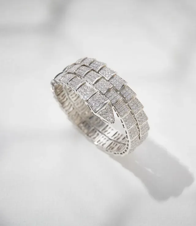 Bvlgari Serpenti Pavé-Set Coiled Snake Bracelet 7