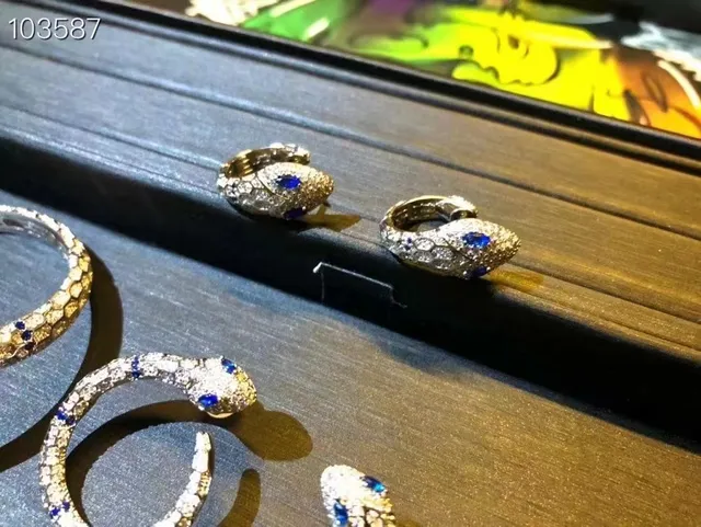 Bvlgari Serpenti motif de serpentine argent bleu Pavé-Set bracelet de diamants 2