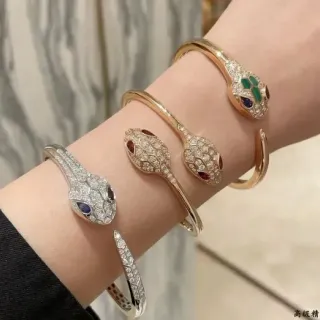 Bvlgari Serpenti Snake-Head Pavé Diamond and Gemstone Bracelets