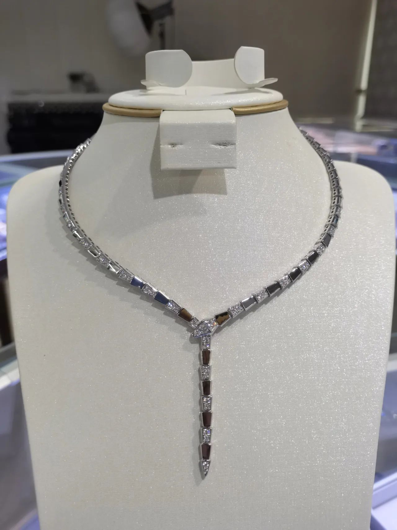 Bvlgari Serpenti Viper Collier Or Rose Pavé Diamant 2