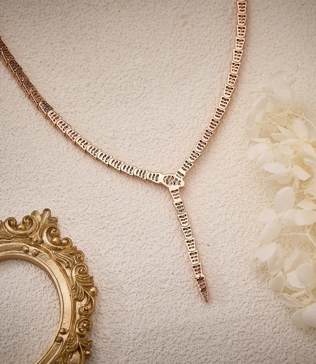 Bvlgari Serpenti Viper Collier Or Rose Pavé Diamant 5