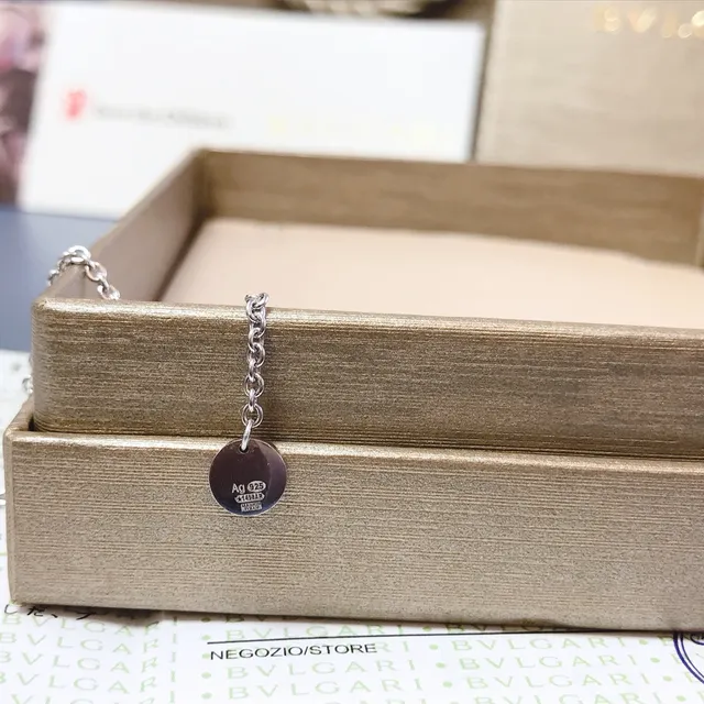 Bvlgari রূপালী কালো চেইন সিরামিক অ্যাকসেন্ট ব্রেসলেট 4