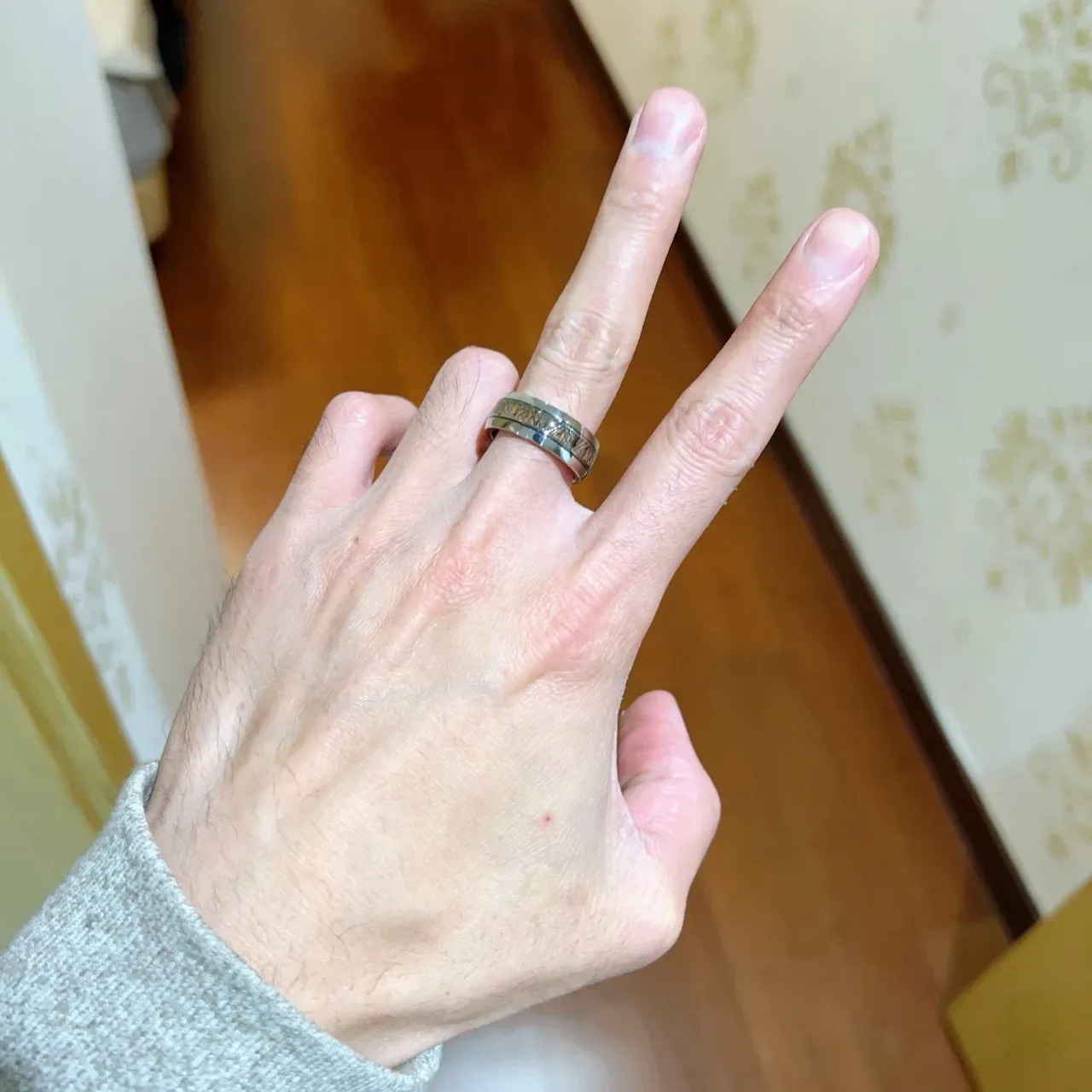 Bvlgari Anel Prata Marrom Faixa Larga Metal Polido 2