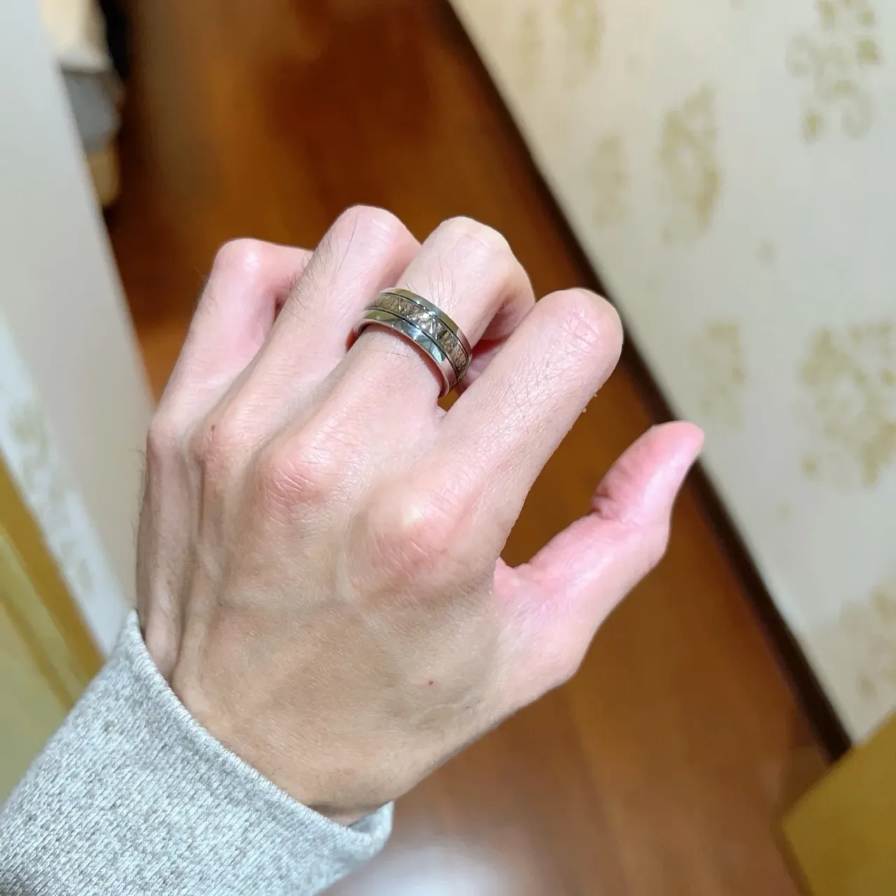 Bvlgari Anel Prata Marrom Faixa Larga Metal Polido 5