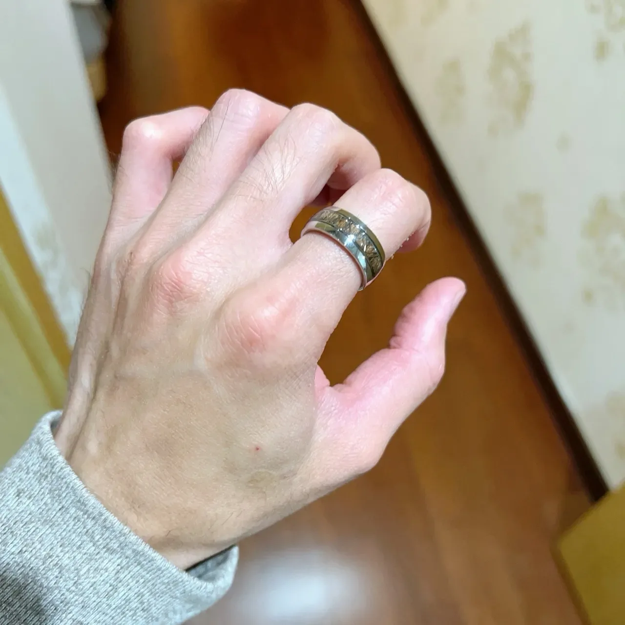 Bvlgari Anel Prata Marrom Faixa Larga Metal Polido 8