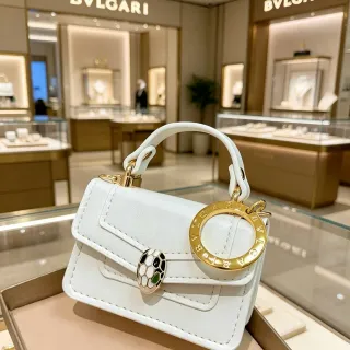 Bvlgari সাদা সোনা সংগঠিত মিনি চামড়ার ব্যাগ