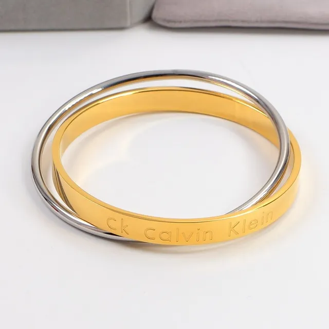 Calvin Klein Engraved Stackable Polished Metal Bracelets 3