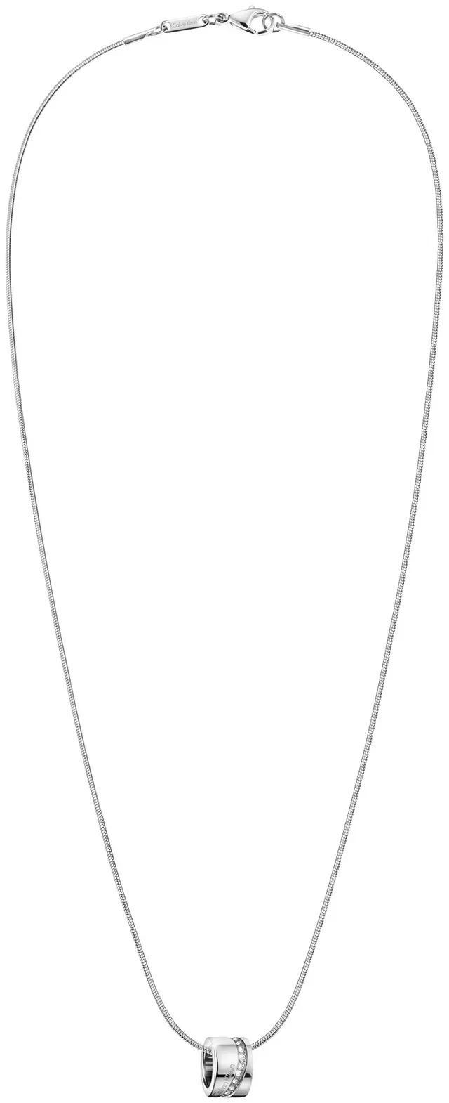 Calvin Klein Silver Transparent Cylindrical Pendant Necklace 2