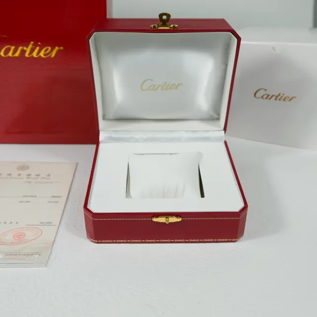 Cartier Ballon Bleu Or Rose Cadran Argent Cuir Noir Montre Mécanique 2