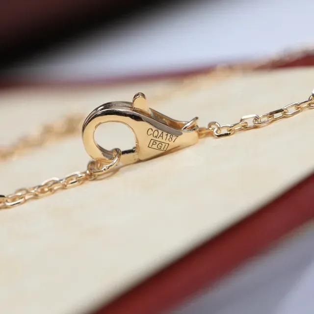 Cartier Gold Silver Chain Interwoven Band Pendant Necklace 3