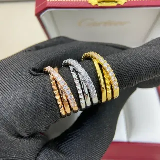 Cartier Juste un Clou Double Band Pavé Diamond and Stud Stackable Rings