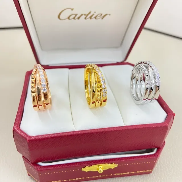 Cartier Juste un Clou Double Band Pavé Diamond and Stud Stackable Rings 2