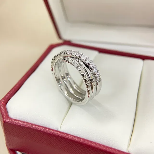 Cartier Juste un Clou Double Band Pavé Diamond and Stud Stackable Rings 6