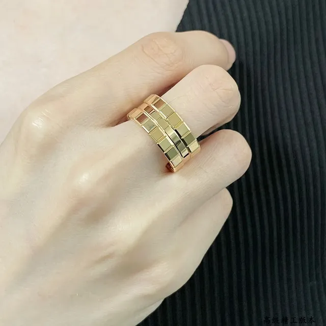 Cartier Juste un Clou Gold Black Architectural Multi-Row Ring 8