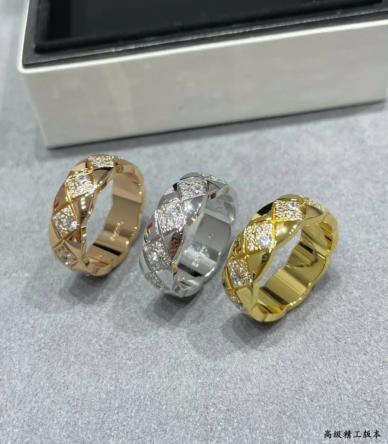 Bague Cartier Juste un Clou Or Noir Réseau Entrelacé Diamants Pavé 2