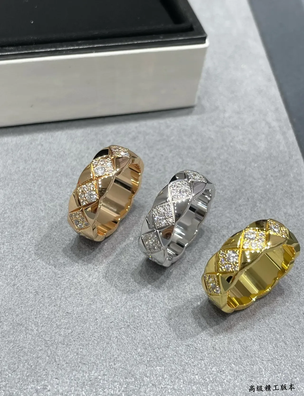 Bague Cartier Juste un Clou Or Noir Réseau Entrelacé Diamants Pavé 8