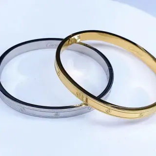 Cartier Love Bracelet Gold and Silver Black Enamel Bangle Bracelets