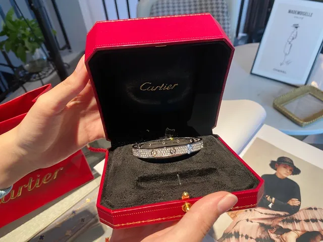 Cartier Love Bracelet Pavé-Set Motif à vis Tonalité argent Bracelet 2