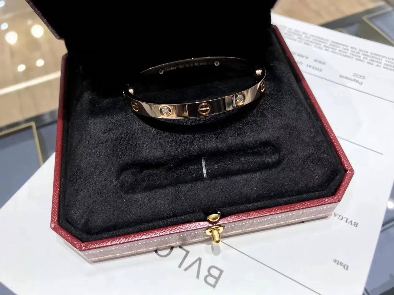 Cartier Love Pulseira de ouro preto com esmalte no interior 3