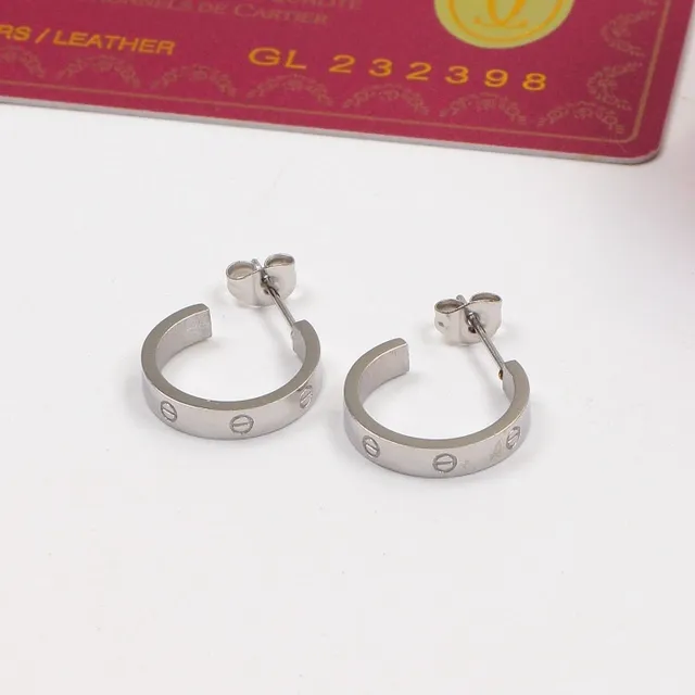 Cartier Love Boucles d'Oreilles Or Argent à Charnière avec Vis Accentuees 2