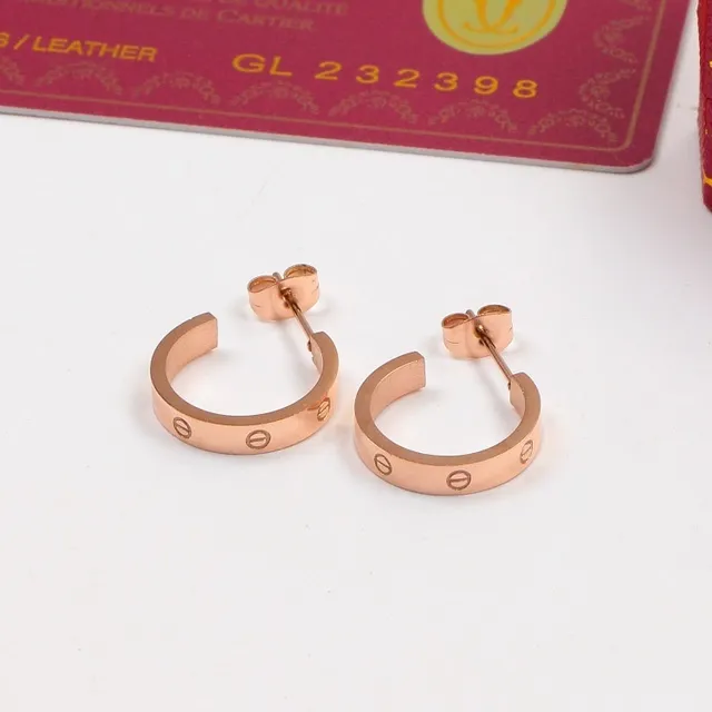 Cartier Love Boucles d'Oreilles Or Argent à Charnière avec Vis Accentuees 4