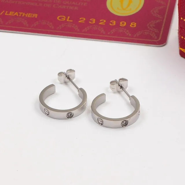 Cartier Love Boucles d'Oreilles Or Argent à Charnière avec Vis Accentuees 5