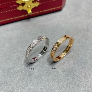 Cartier Love Ultra-Narrow Two-Row Pavé Diamond Ring