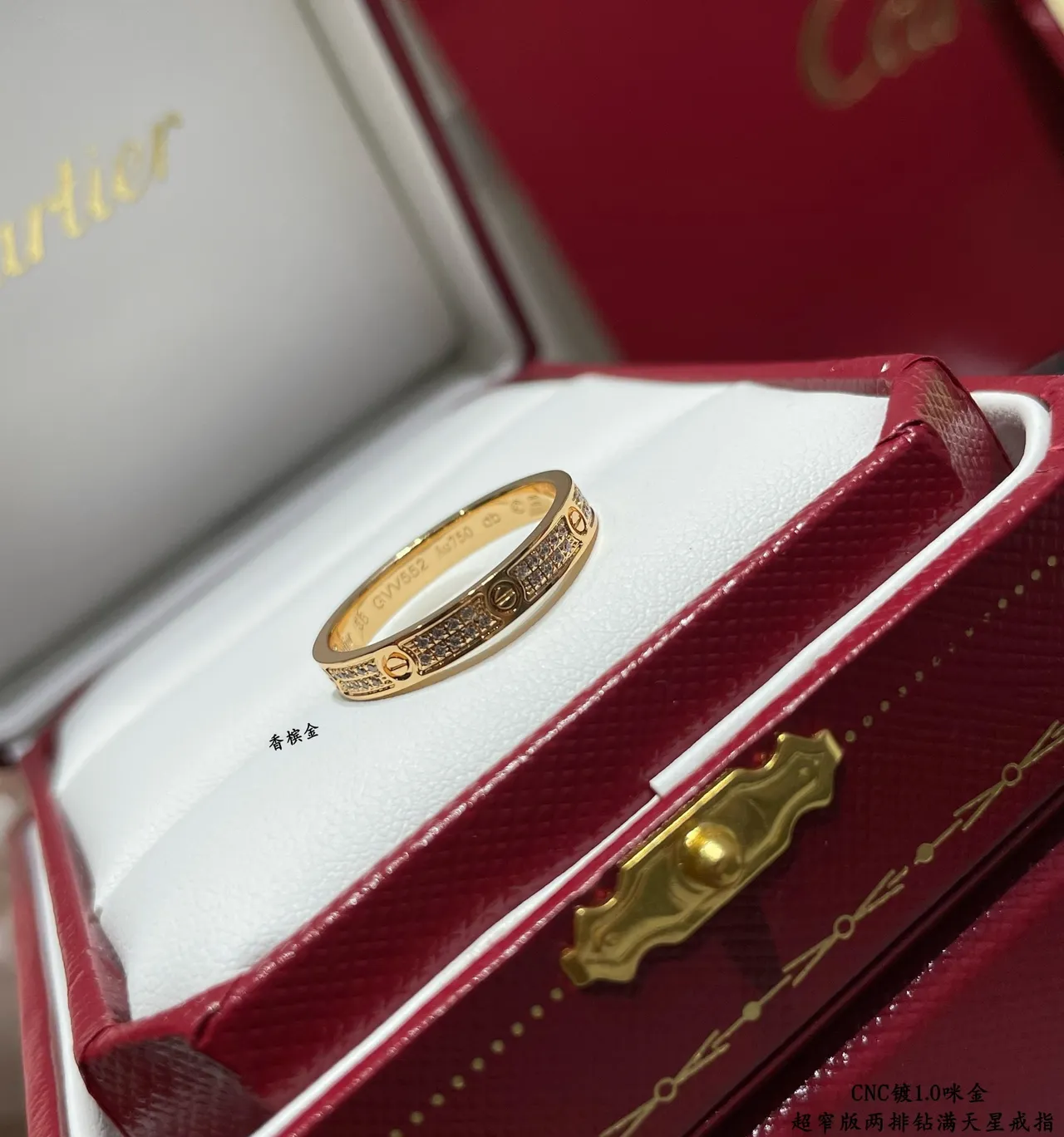 Cartier Love Bague Diamant Ultra-étroite à deux rangées en Pavé 2