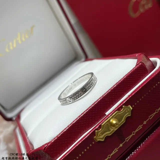 Cartier Love Bague Diamant Ultra-étroite à deux rangées en Pavé 3