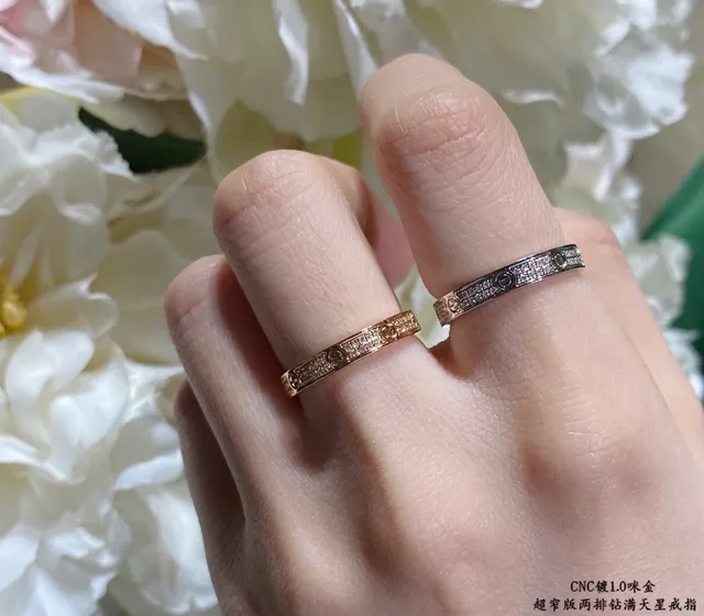 Cartier Love Bague Diamant Ultra-étroite à deux rangées en Pavé 9