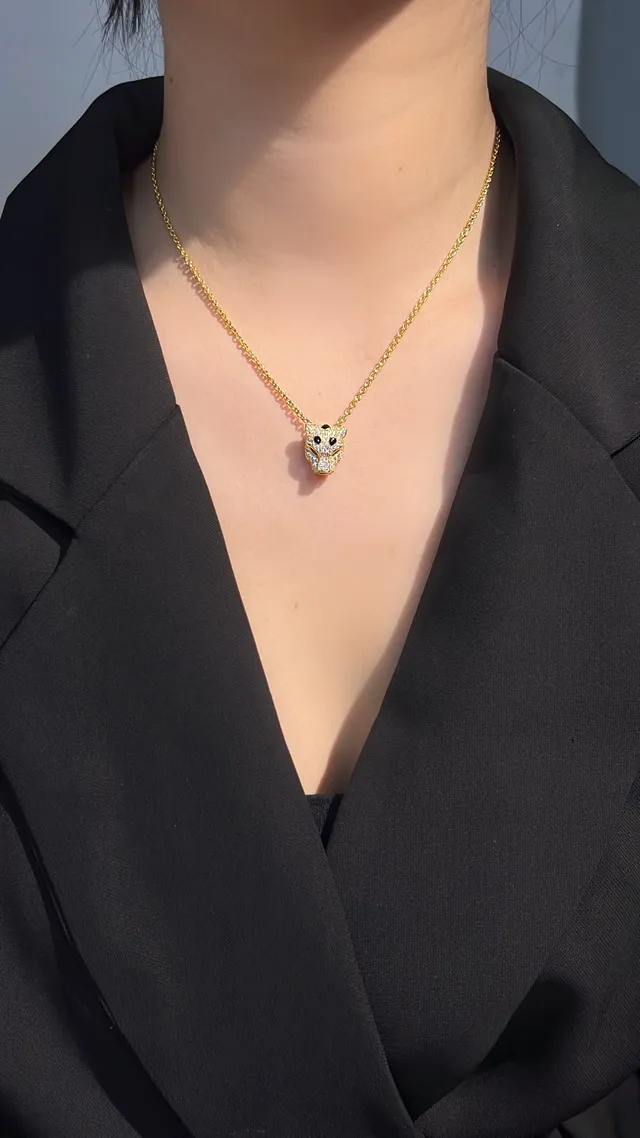 Collier Cartier Panthère Tête de Panthère Gemmes Pavé 8