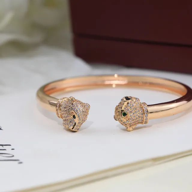 Cartier Panthère Pavé Cabeza de Pantera Brazalete Abierto 4