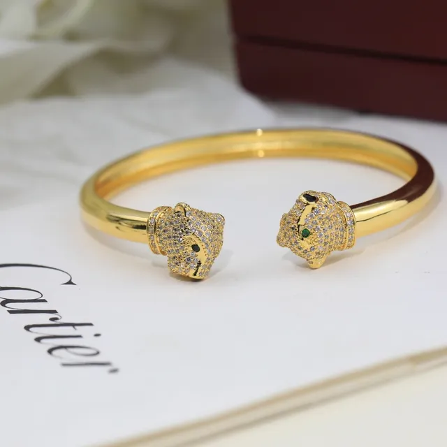 Cartier Panthère Pavé Cabeza de Pantera Brazalete Abierto 6