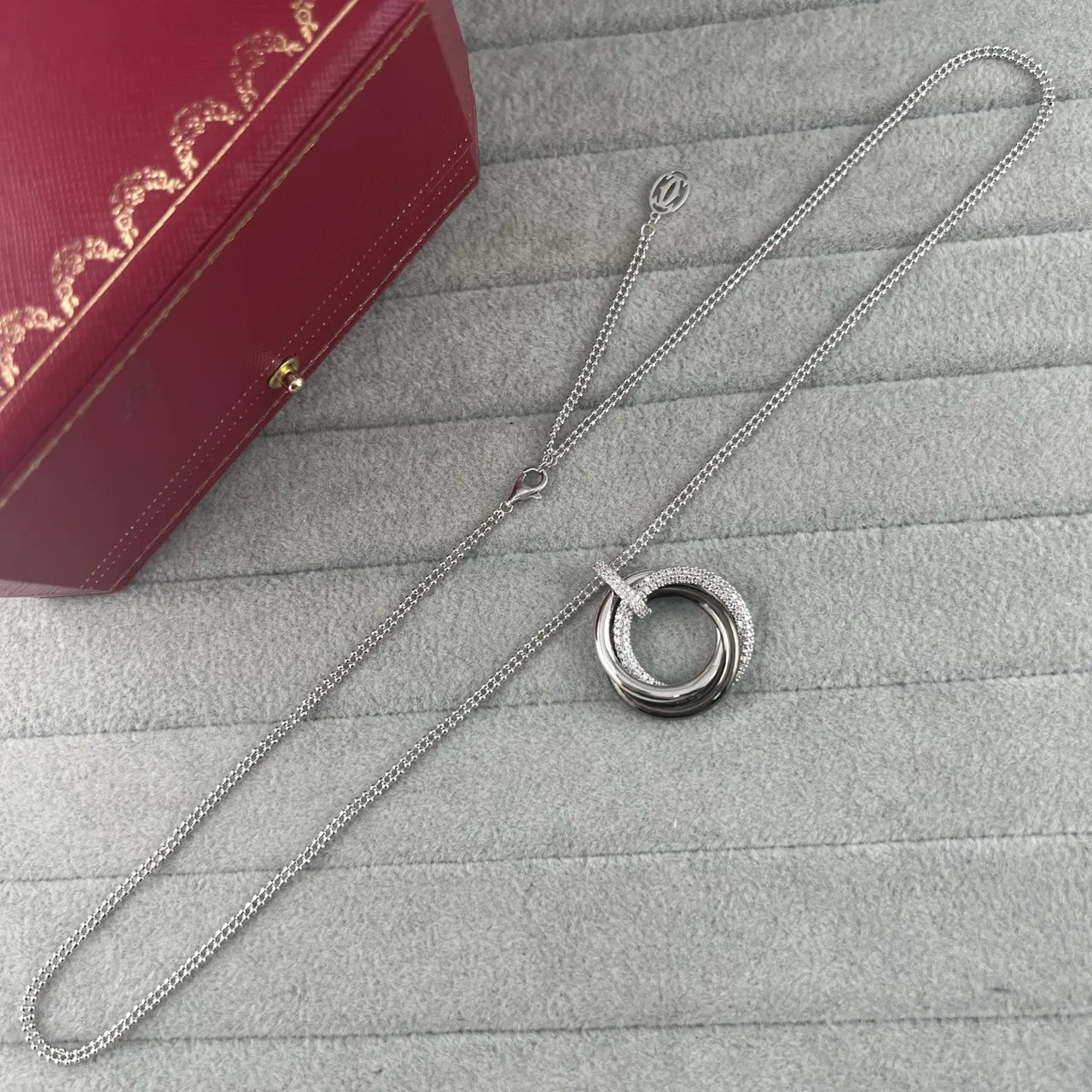 Cartier Trinity ত্রিপল ইন্টারলকিং রিং Pavé হার 4
