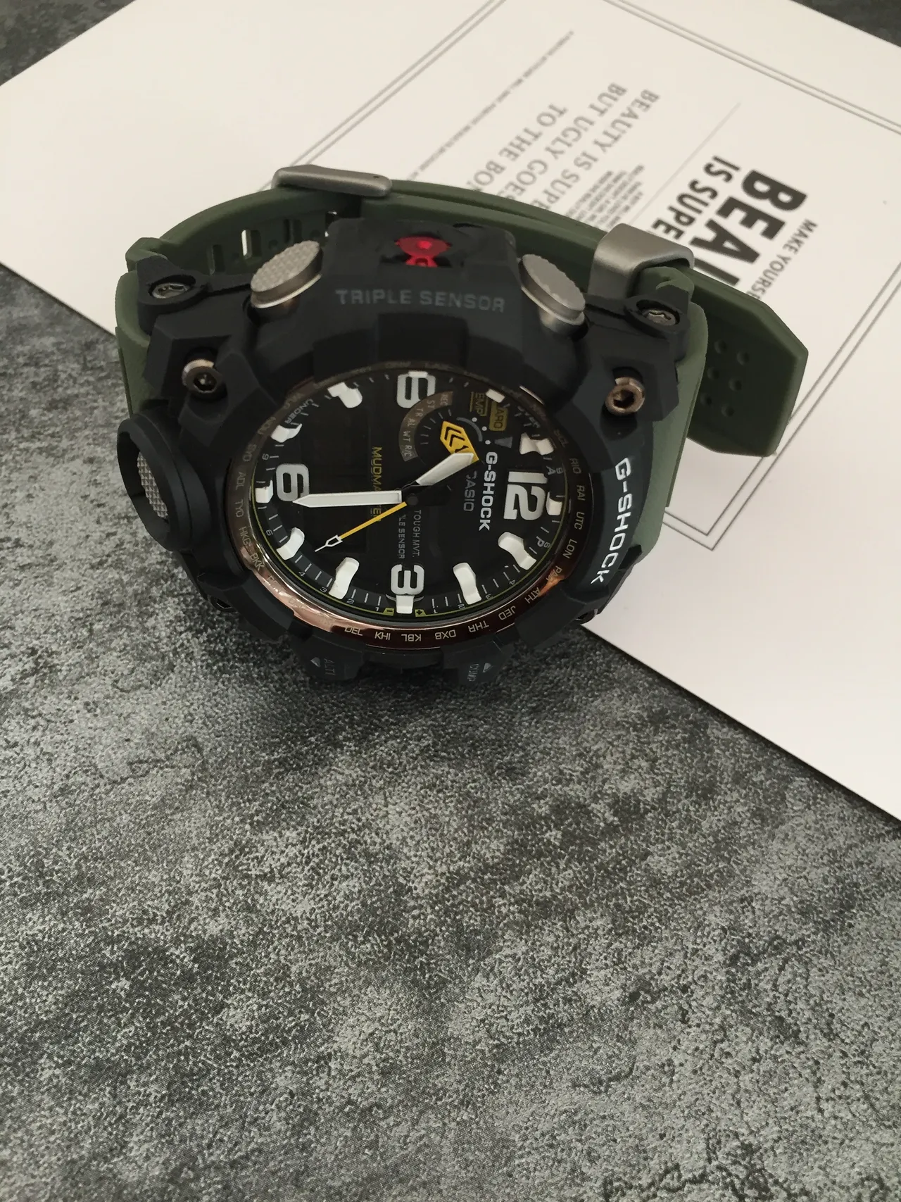 Casio Army Green Black Rugged Multi-Sensor Mud-Resistant Watch 7