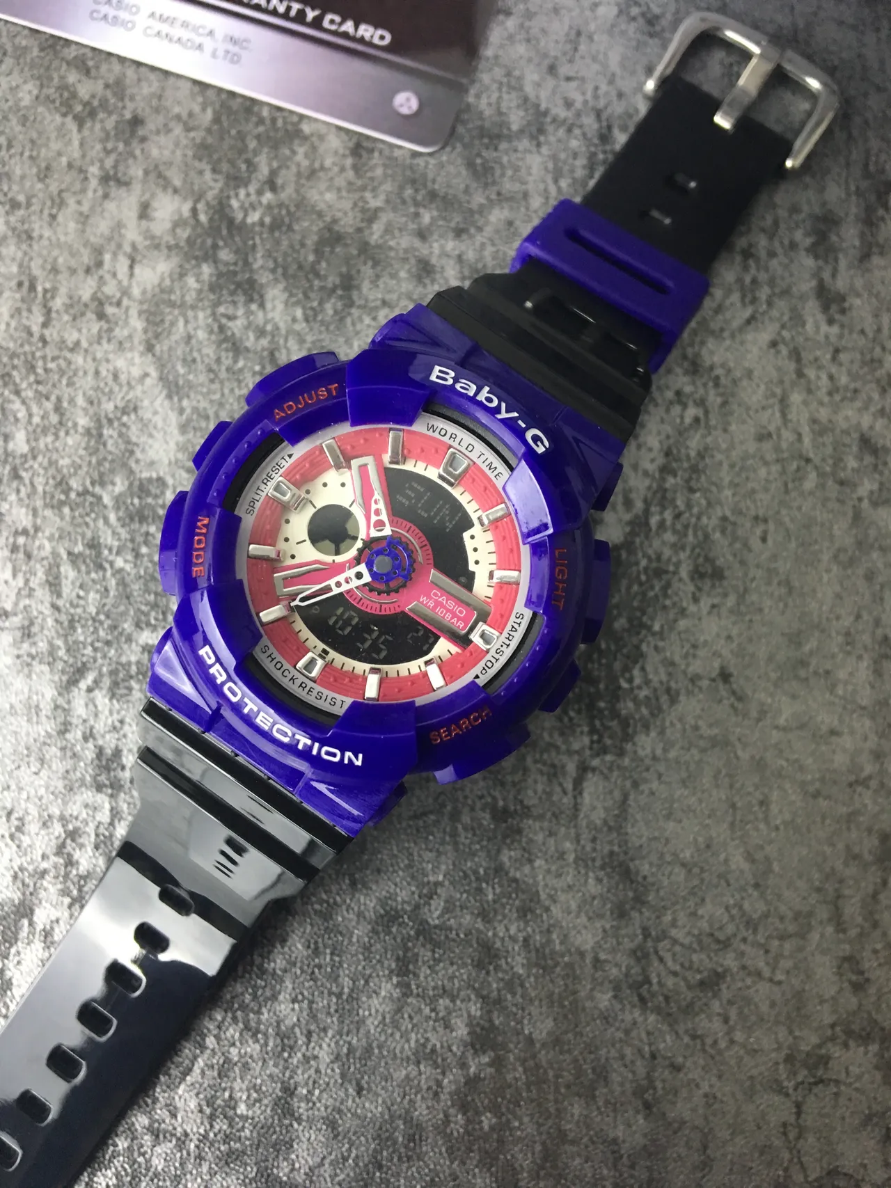 Casio Baby-G Violet Rose Boîtier Résine Robuste Montre Hybride Analogue-Numerique 5