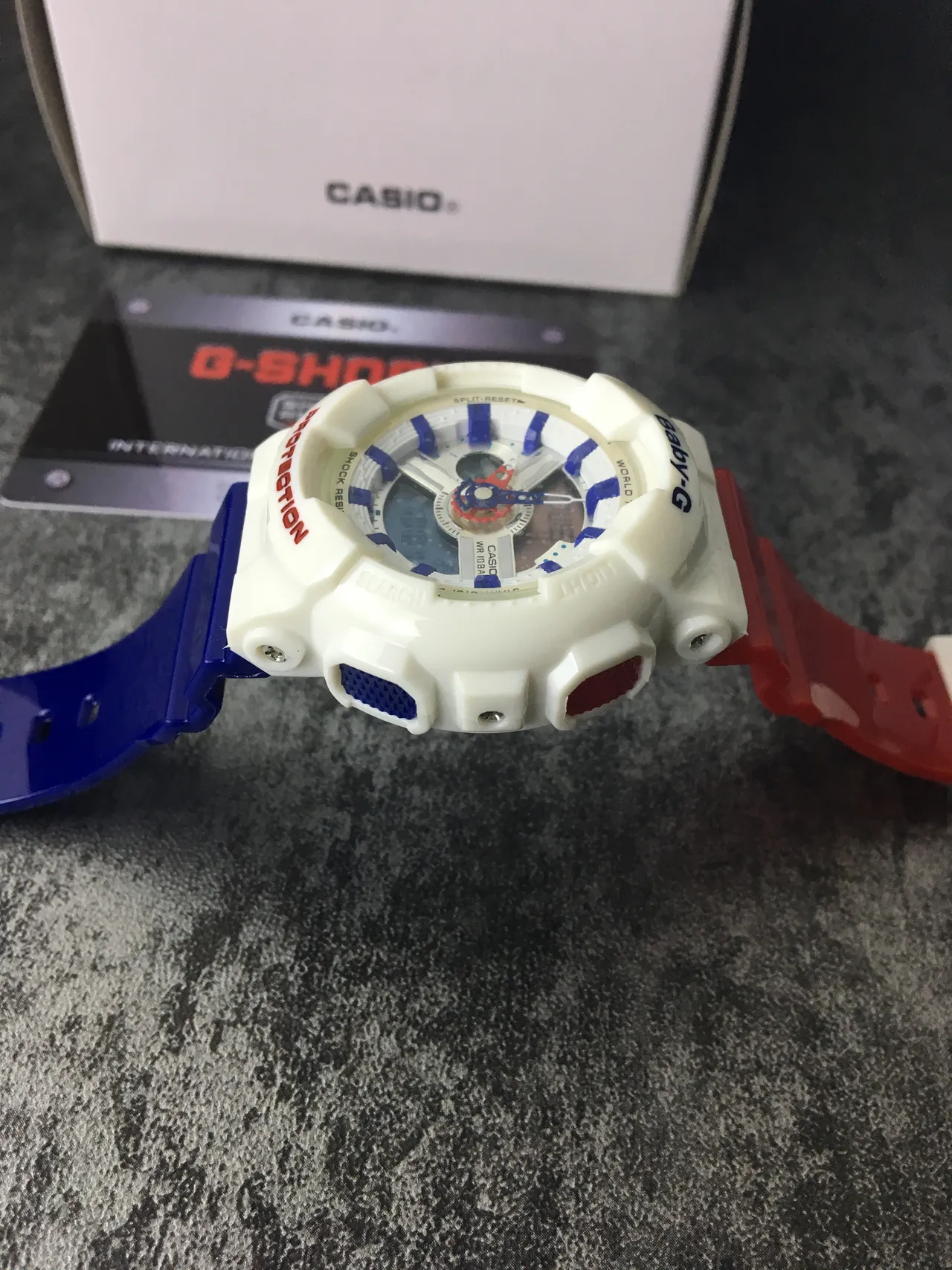 Casio Baby-G White Blue Rugged Resin Case Analog-Digital Hybrid Sports Watch 4