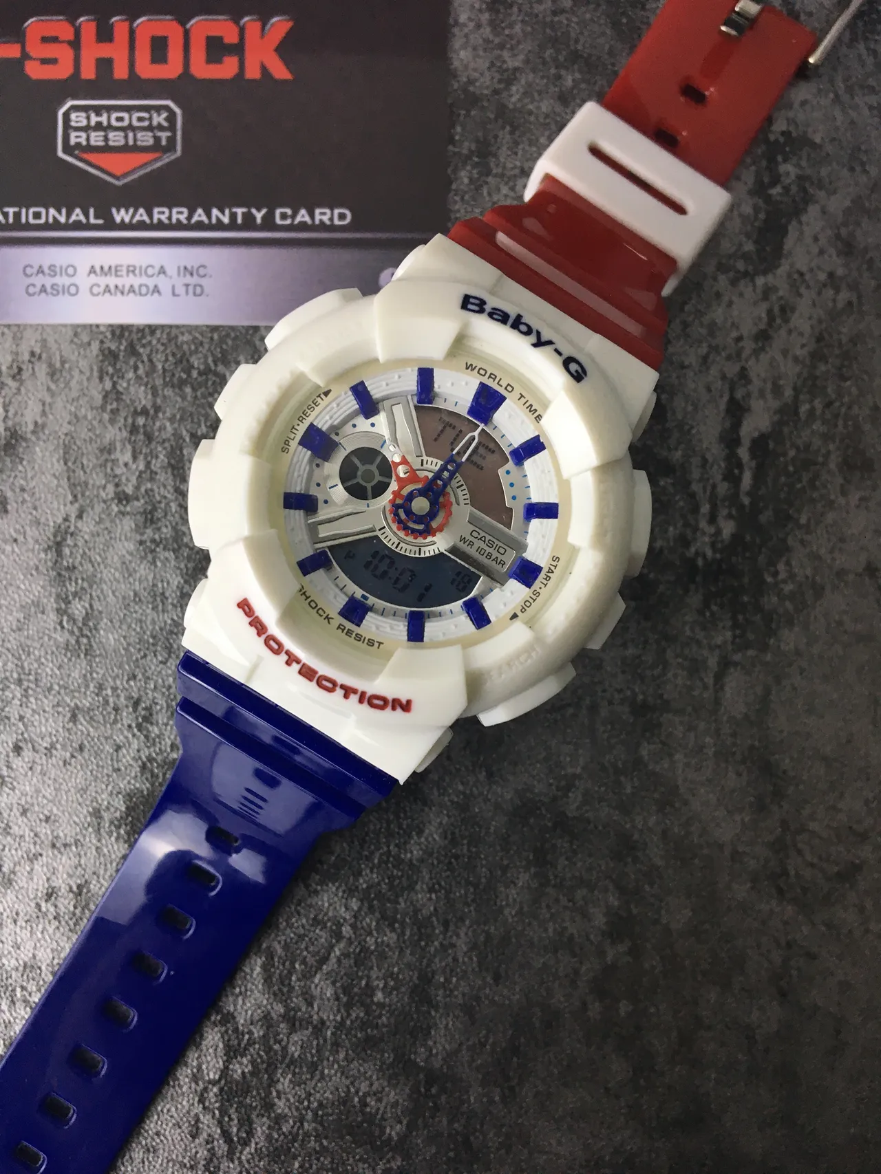Casio Baby-G White Blue Rugged Resin Case Analog-Digital Hybrid Sports Watch 5