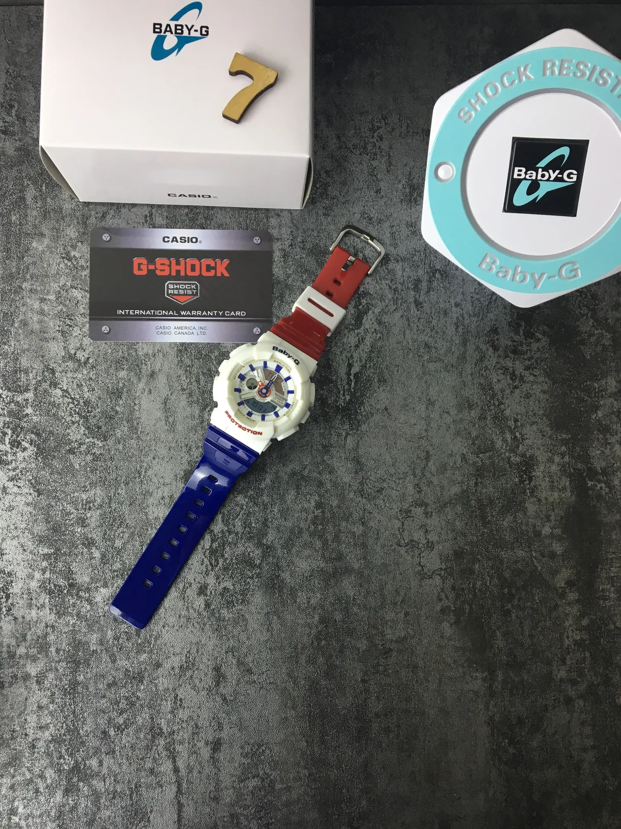 Casio Baby-G White Blue Rugged Resin Case Analog-Digital Hybrid Sports Watch 6